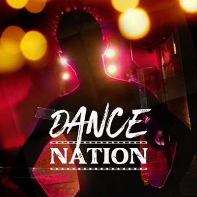 A person stands in front of lights. Text reads "Dance Nation."