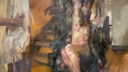 A painting of a female figure.