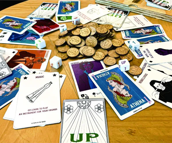 Contents of UP spread out on a table.