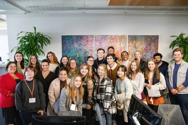 Students pose together.