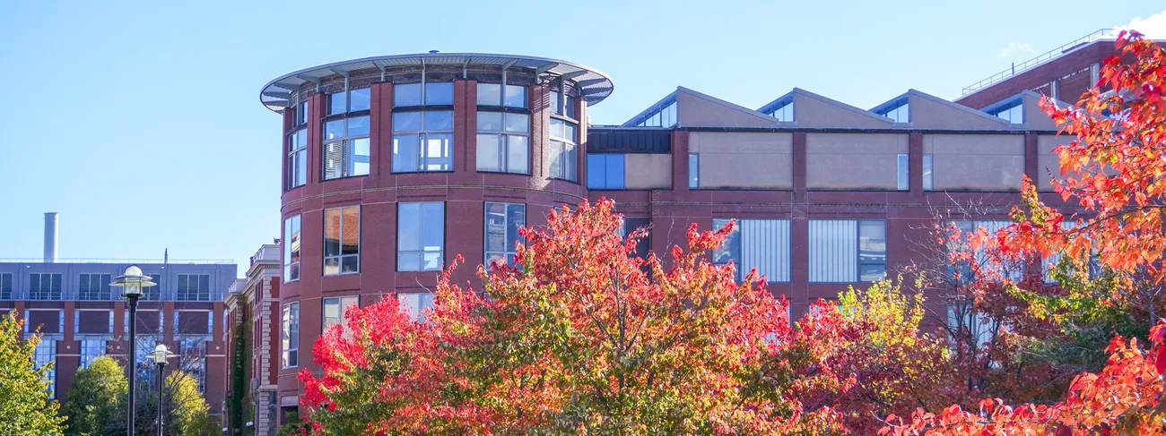 Shaffer Art Building in the fall.