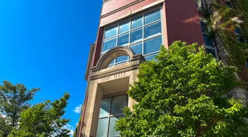 The exterior of Sims Hall.