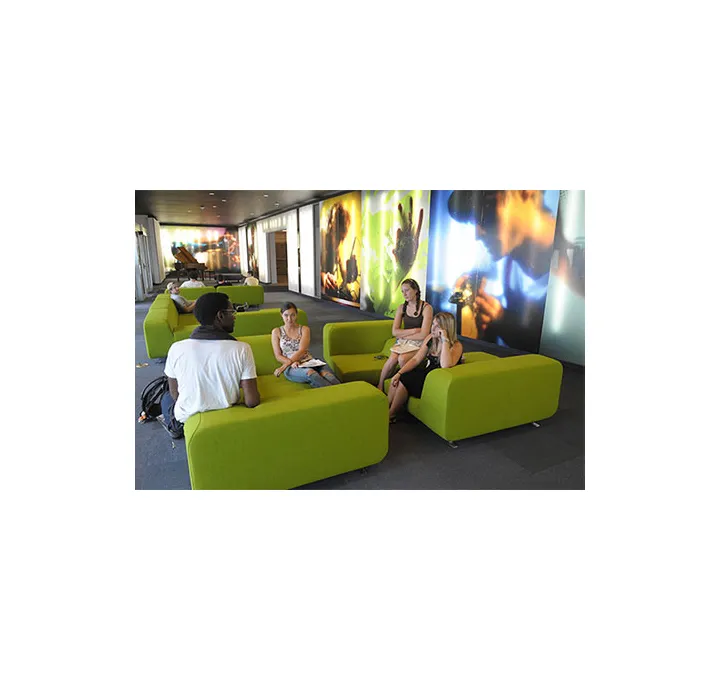 Students lounge at the Warehouse.
