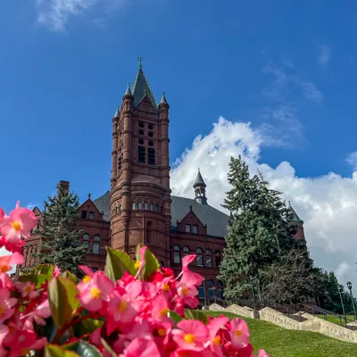 Crouse College on the hill.