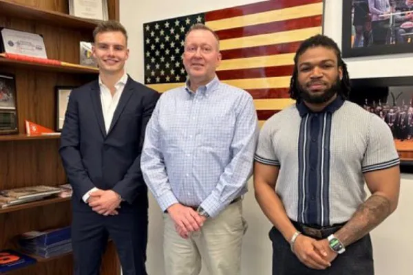 Julius Rauch. J. Michael Haynie and Malique Lewis.