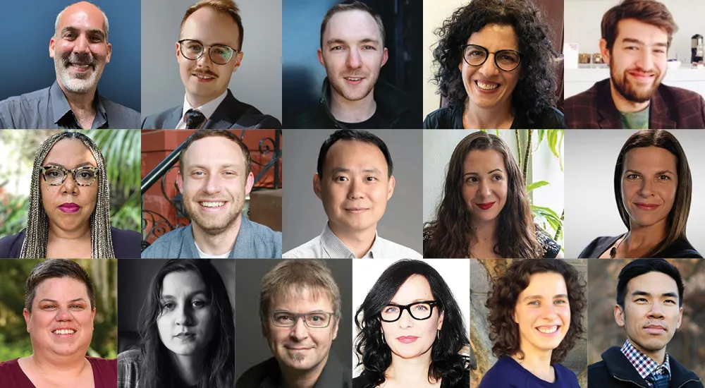 Top row, left to right: Gregg Barron, Harry Castle, Richard Dent IV, Rachel Dubrofsky, Jason Eppink. Middle row: Tamika Galanis, Alex Jainchill, SeWoong Kim, Kira Marshall-McKelvey, Sandy Siquier. Bottom row: Christina Sisson, Hannah Tabrizi, David Tarleton, Guinevere Turner, Ekaterina Vanovskaya, Andrew Zhou.