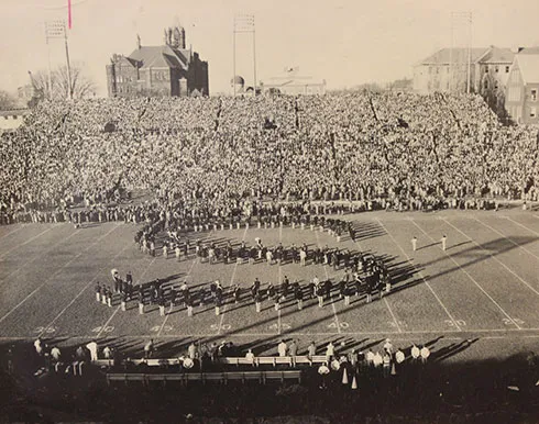 The Syracuse University Marching Band.