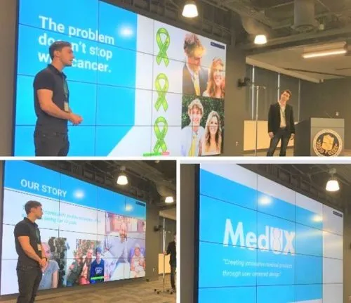 Three photos side-by-side taken during the Medical Device Innovation Challenge.