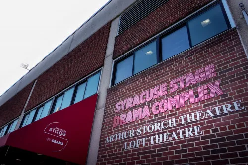 Exterior of the Syracuse Stage/Department of Drama Theater Complex.