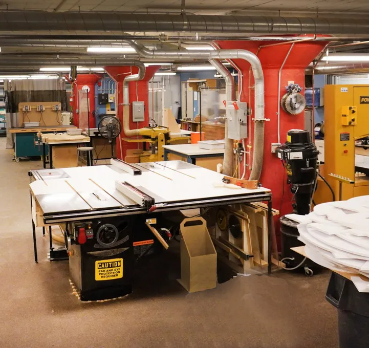 Equipment in the Wood Shop.