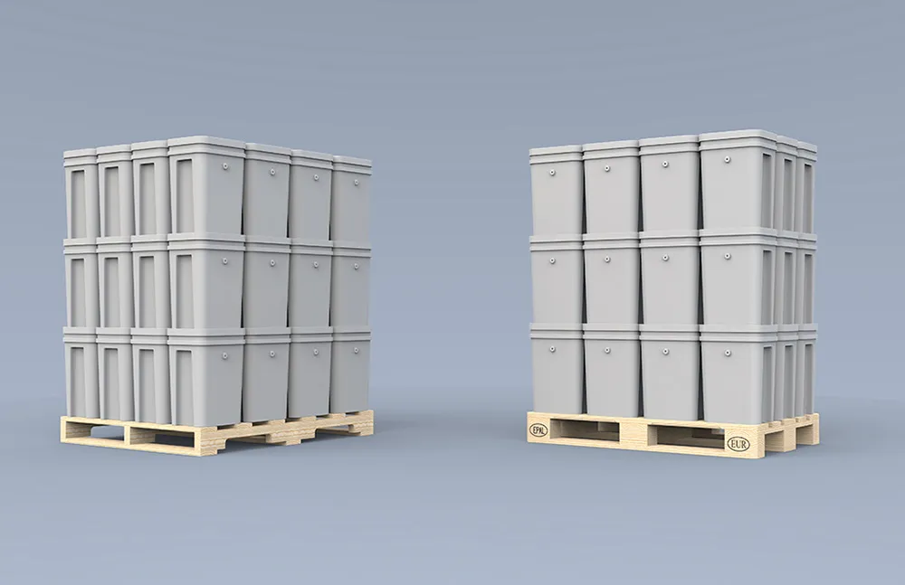 Universal Buckets Fit onto Standard GMA & EURO Pallets