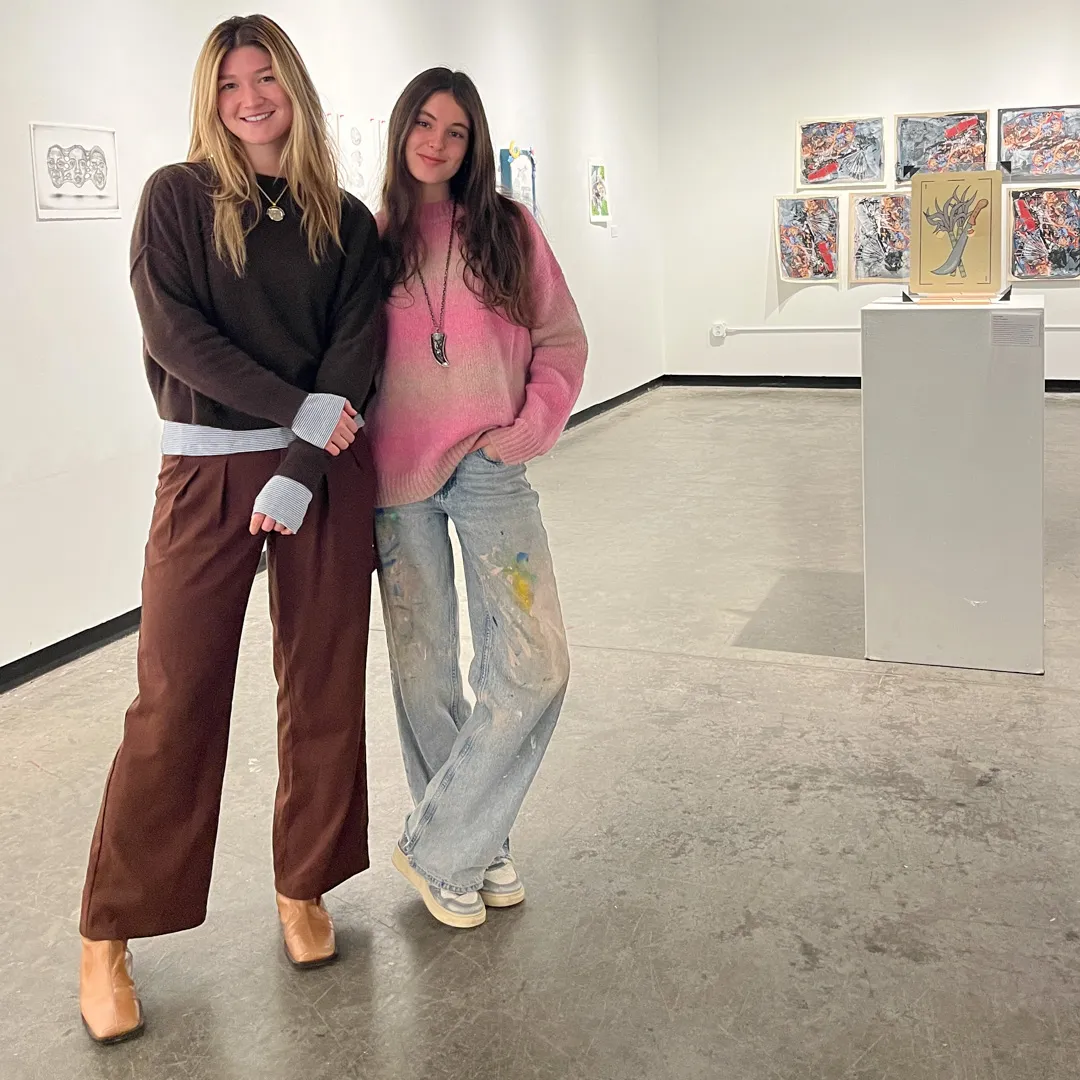 Evangeline Berg and Stella Kogan stand in 044 Comstock.