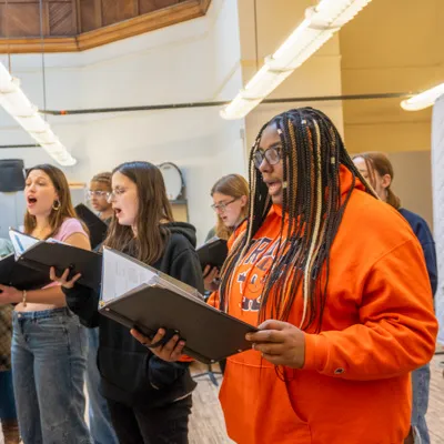 Students sing in the Concert Choir.