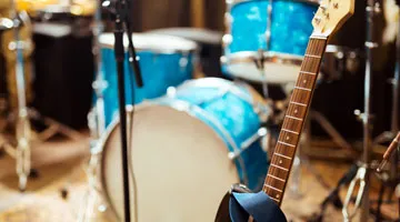 A guitar and drums.