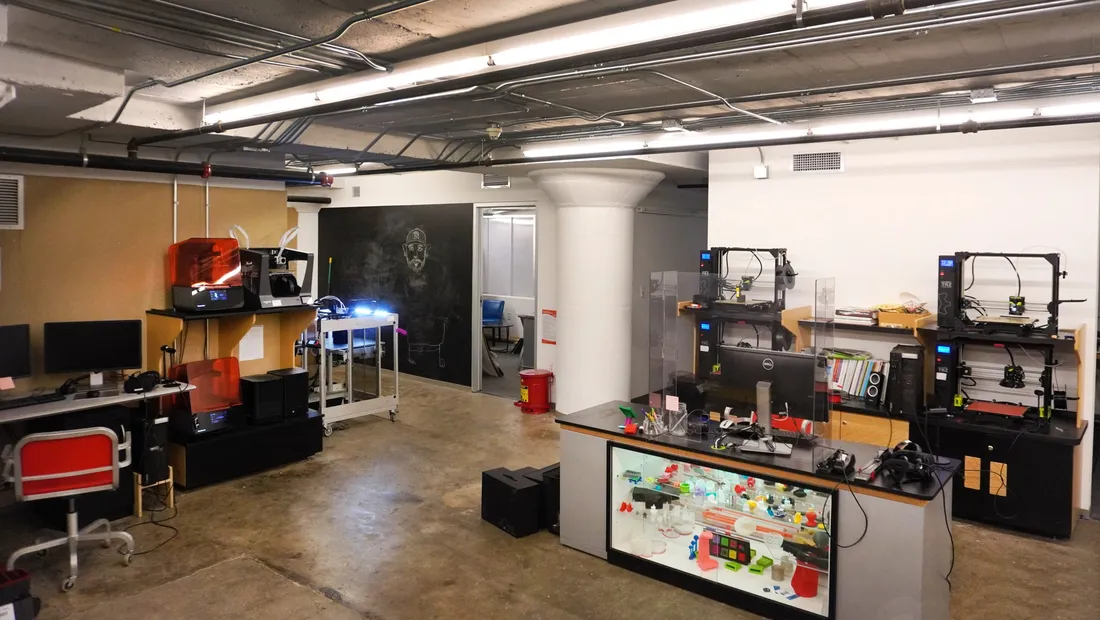 A room with digital fabrication equipment.