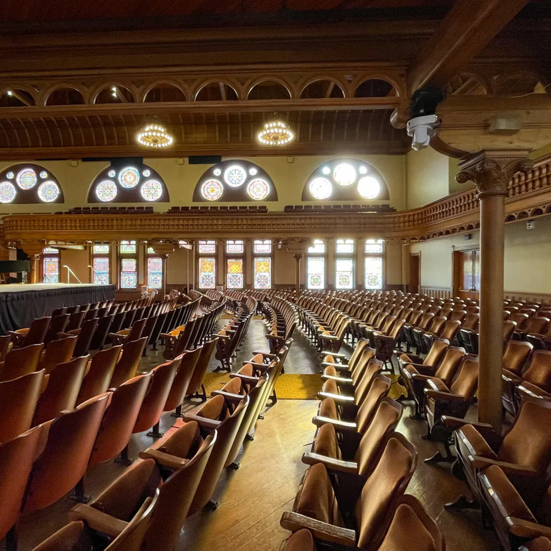 Setnor Auditorium with a focus on the ground floor seating.